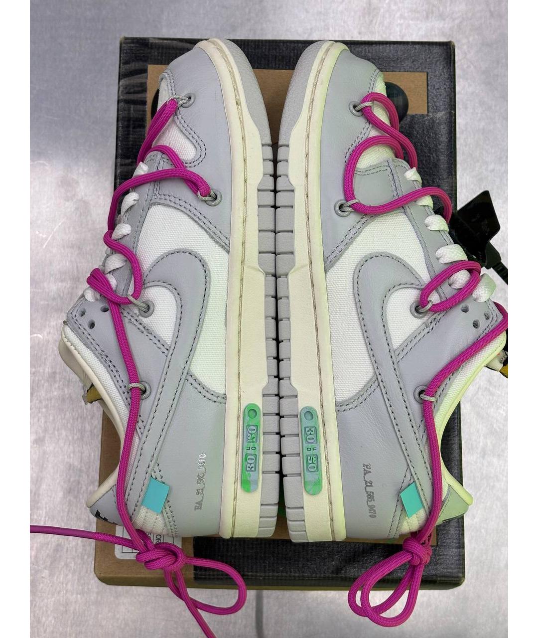 NIKE X OFF-WHITE Серые кеды из искусственной кожи, фото 5