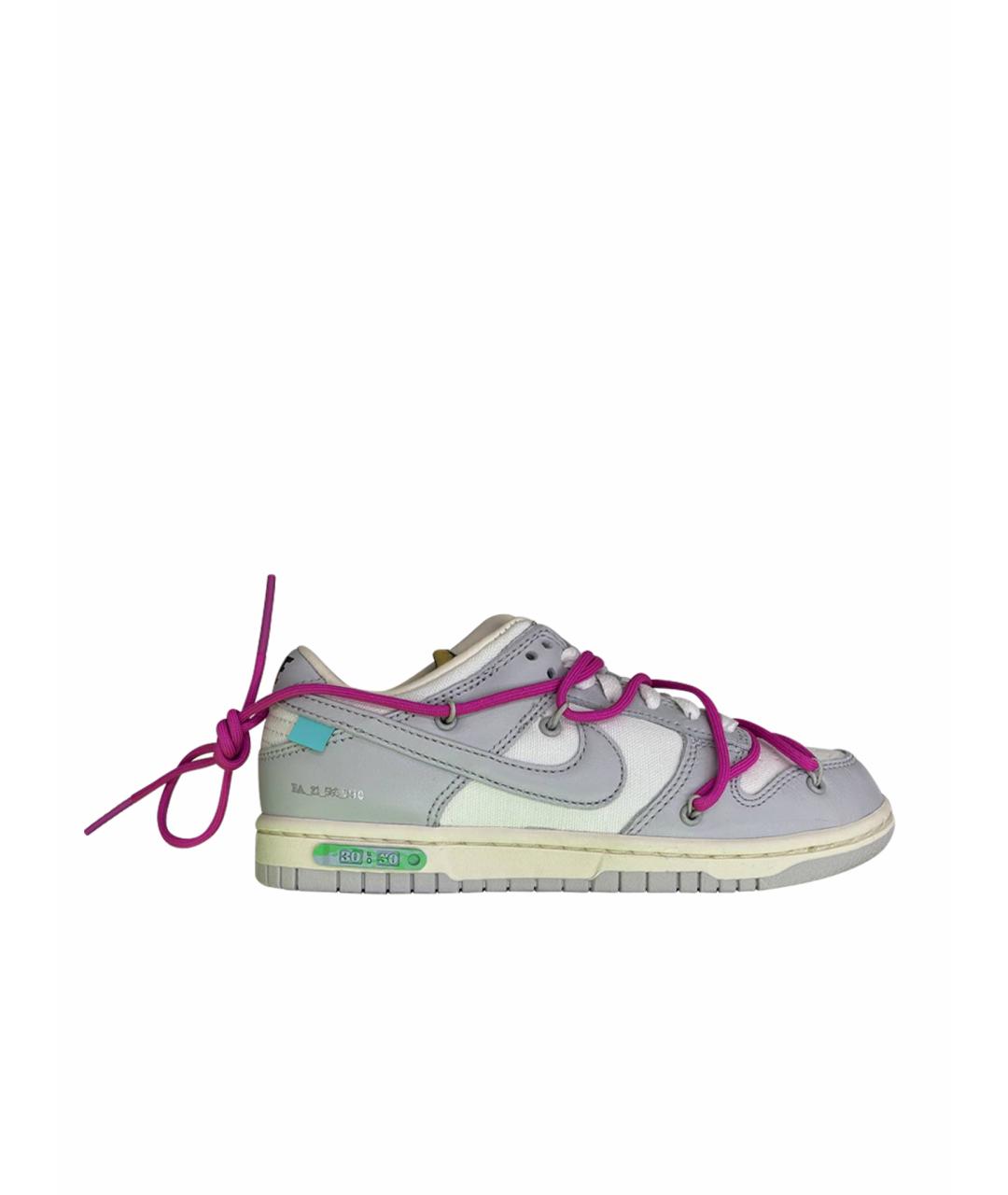 NIKE X OFF-WHITE Серые кеды из искусственной кожи, фото 1