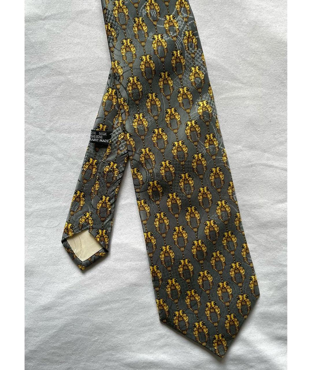 CHRISTIAN DIOR Серый шелковый галстук, фото 2