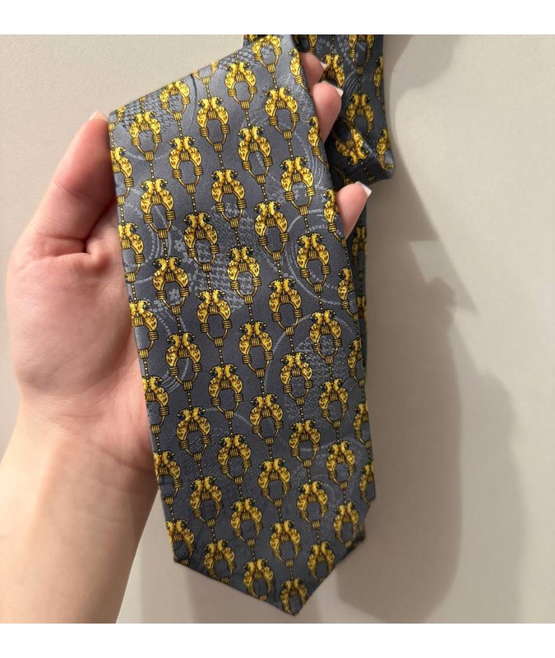 CHRISTIAN DIOR Серый шелковый галстук, фото 4