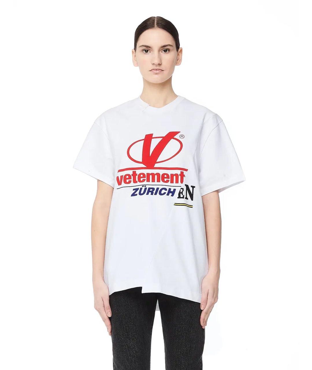VETEMENTS Белая хлопковая футболка, фото 6