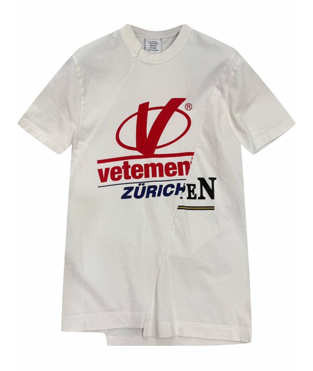 VETEMENTS Белая хлопковая футболка, фото 1