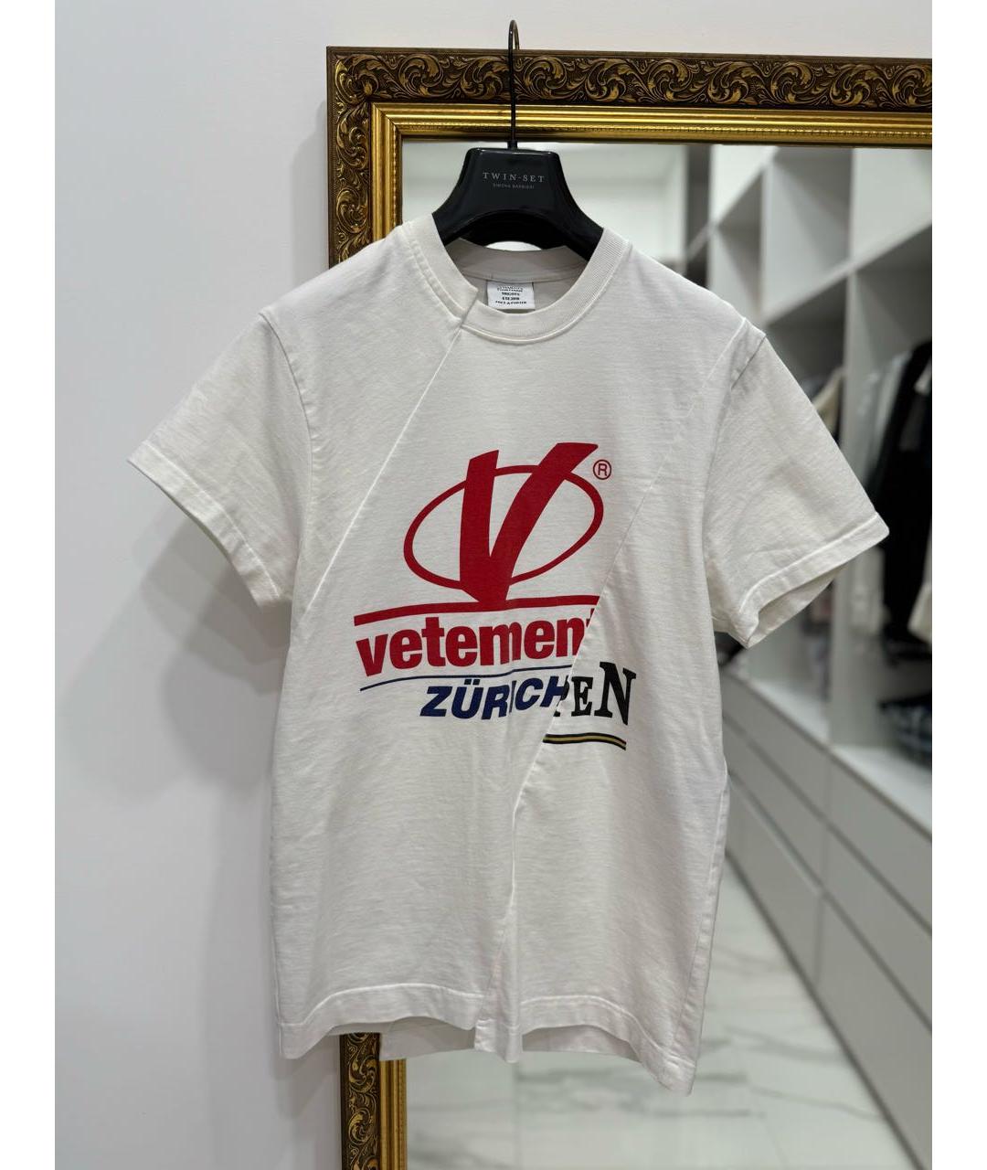 VETEMENTS Белая хлопковая футболка, фото 2