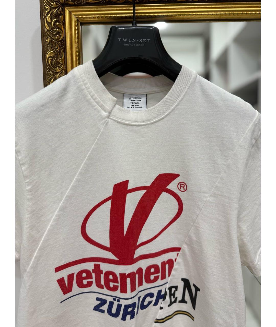 VETEMENTS Белая хлопковая футболка, фото 4