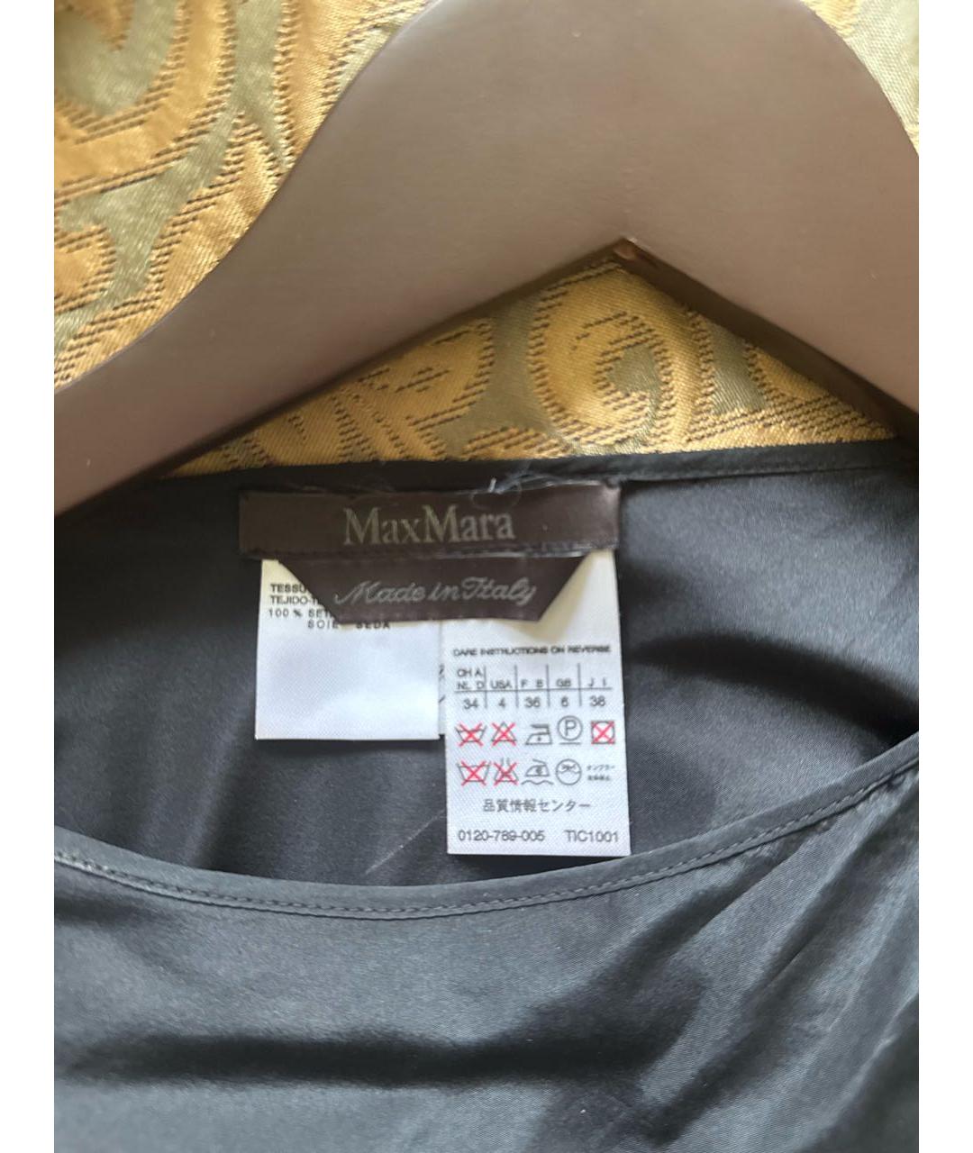 MAX MARA Черное шелковое вечернее платье, фото 3