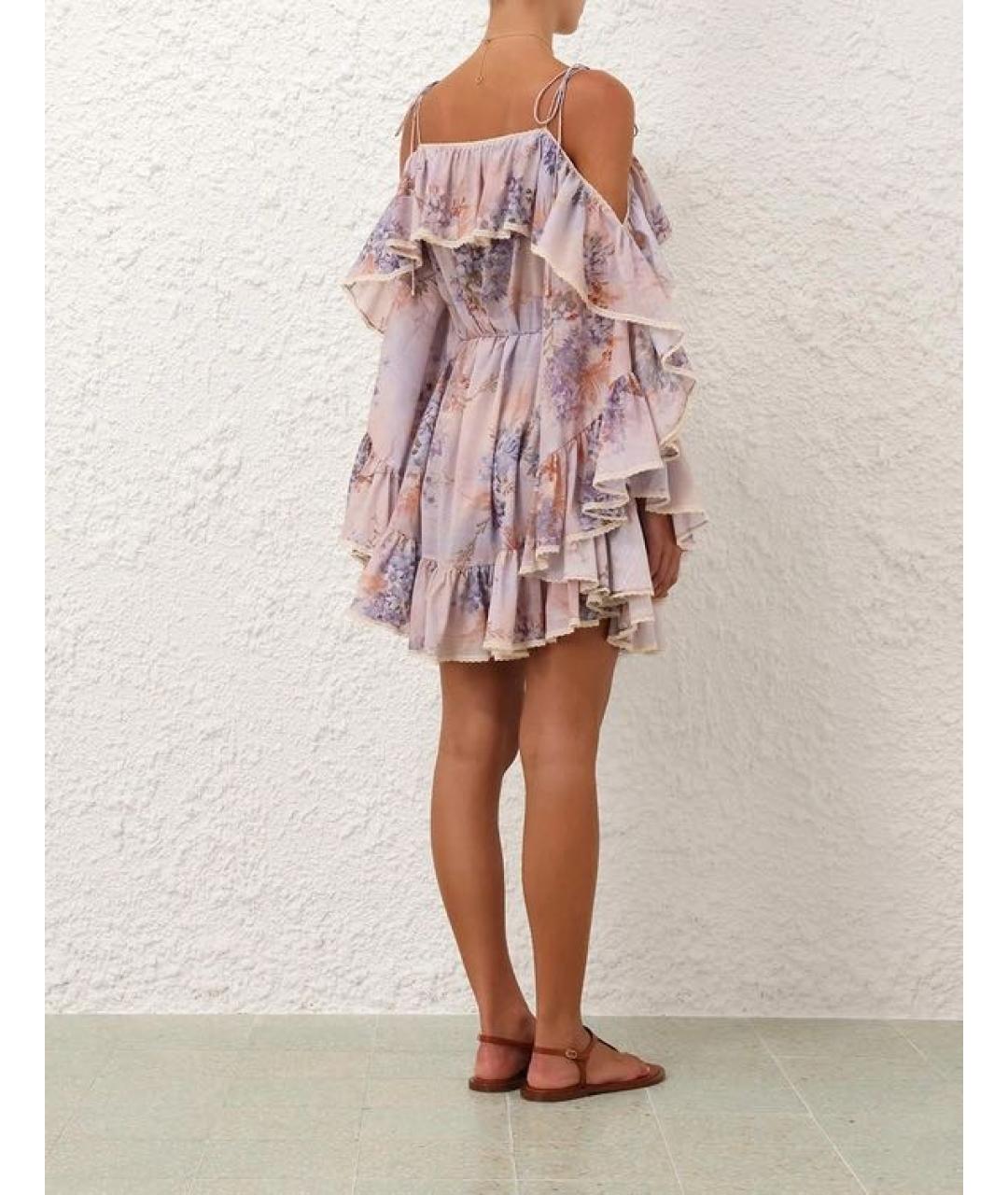 ZIMMERMANN Фиолетовое хлопковое платье, фото 4