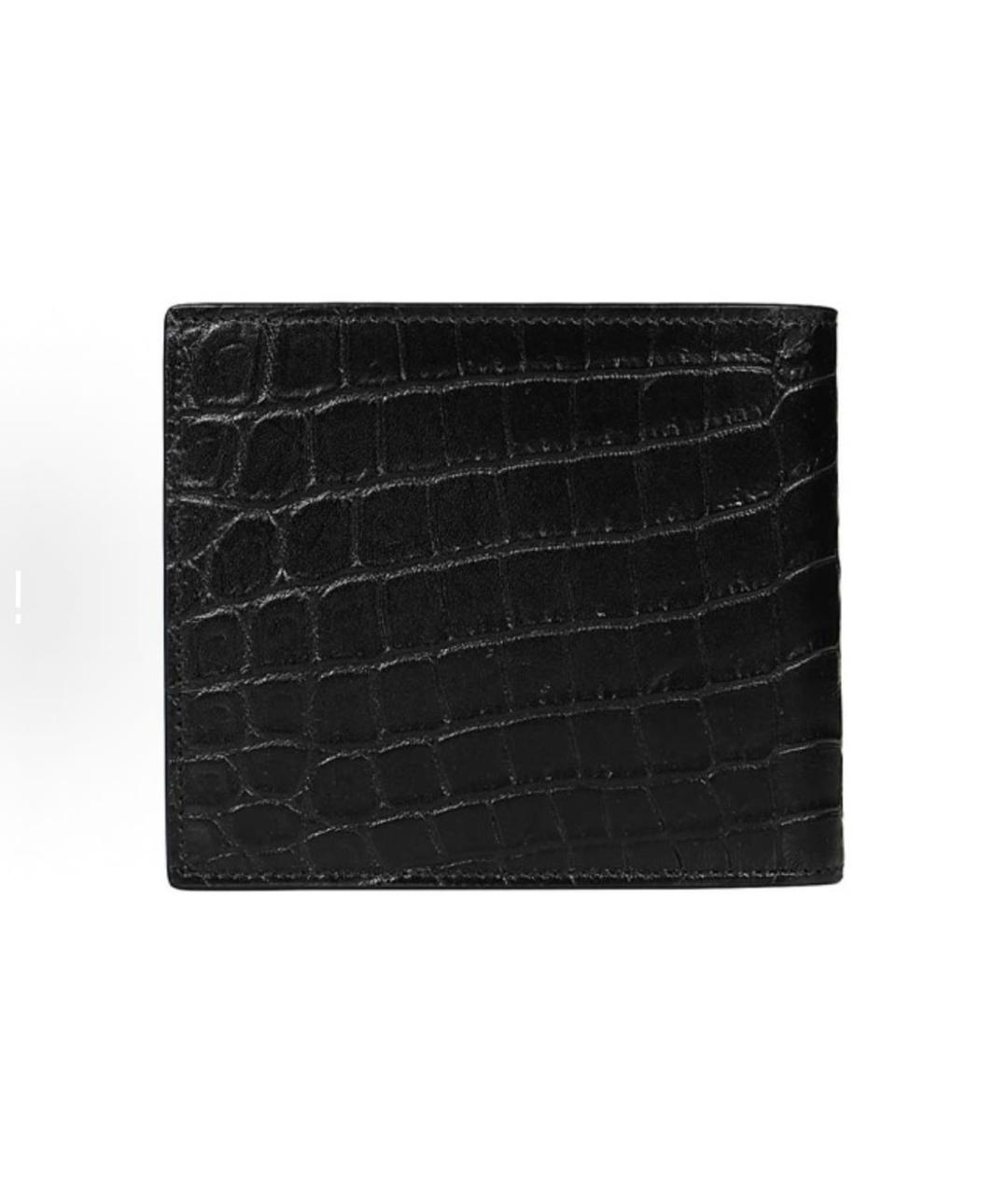 SAINT LAURENT Черный кожаный кошелек, фото 2