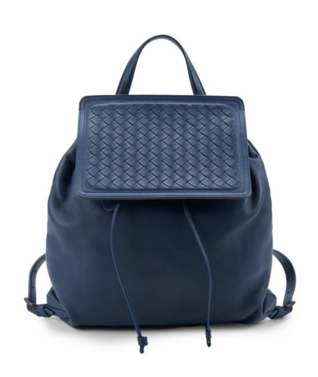 BOTTEGA VENETA Синий кожаный рюкзак, фото 10
