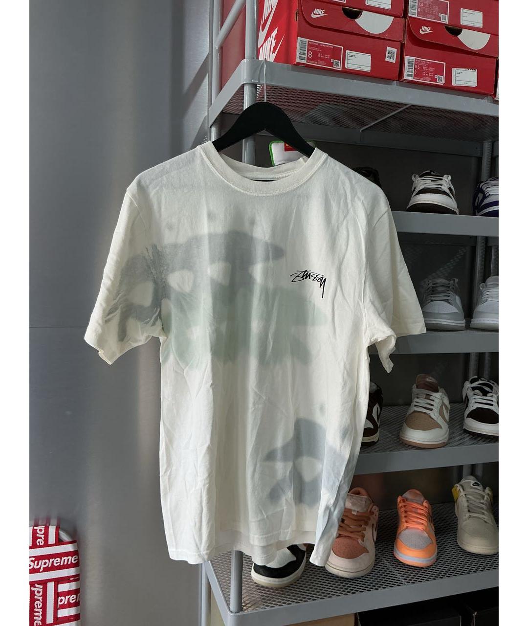 STUSSY Белая хлопковая футболка, фото 3
