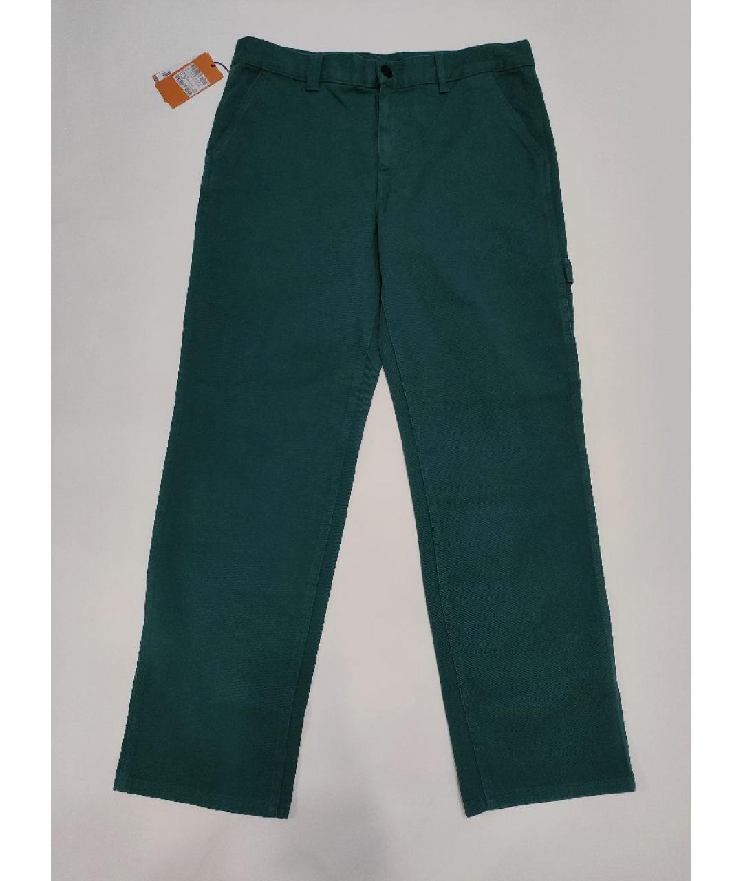 TRUSSARDI Зеленые хлопковые прямые джинсы, фото 10