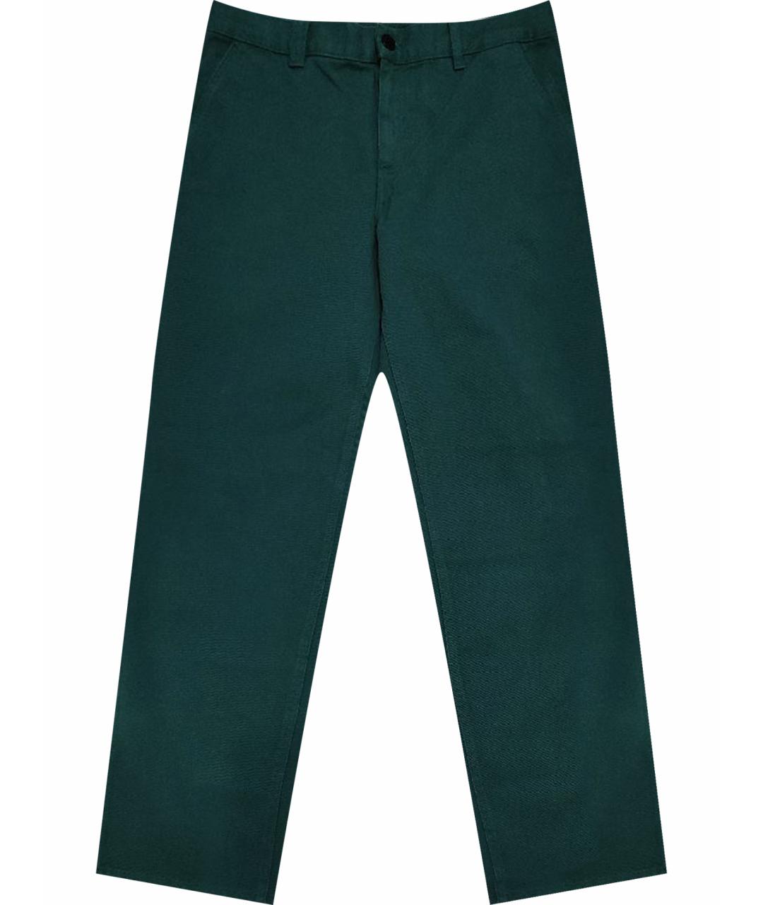 TRUSSARDI Зеленые хлопковые прямые джинсы, фото 1