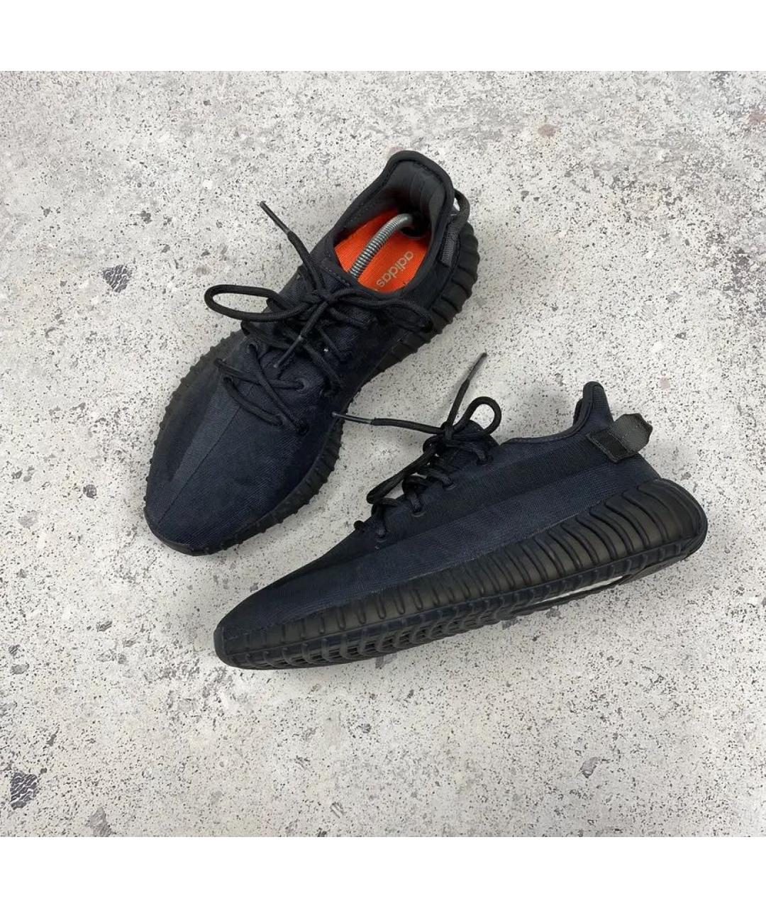 ADIDAS YEEZY Черные текстильные низкие кроссовки / кеды, фото 2