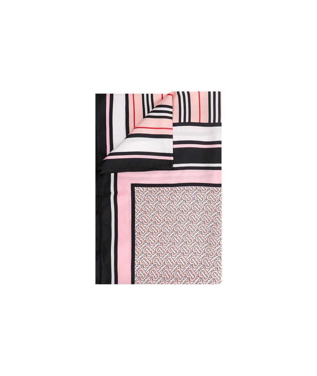 BURBERRY Розовый шелковый шарф, фото 1