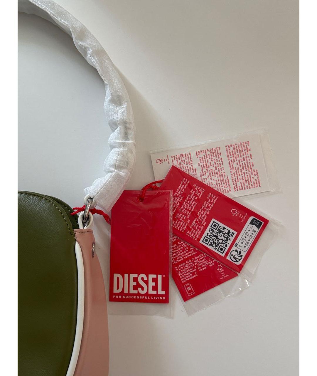 DIESEL Хаки сумка с короткими ручками из искусственной кожи, фото 6
