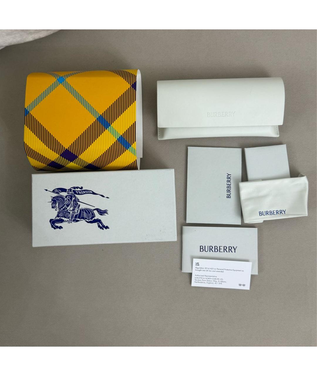BURBERRY Синие металлические солнцезащитные очки, фото 4