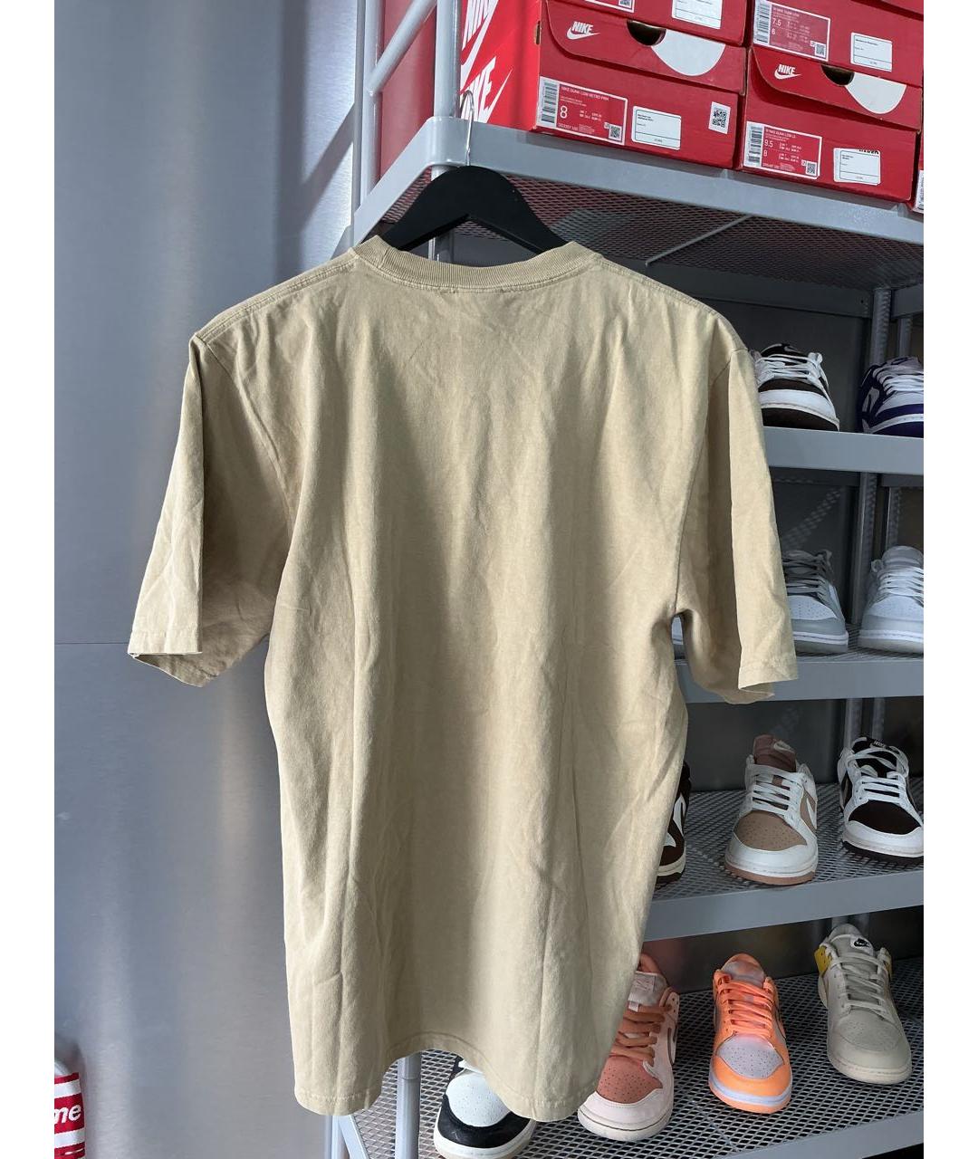 STUSSY Бежевая хлопковая футболка, фото 2