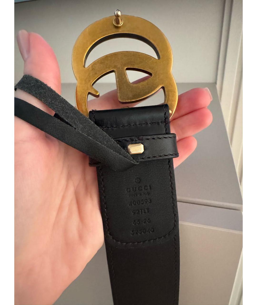 GUCCI Черный кожаный ремень, фото 3