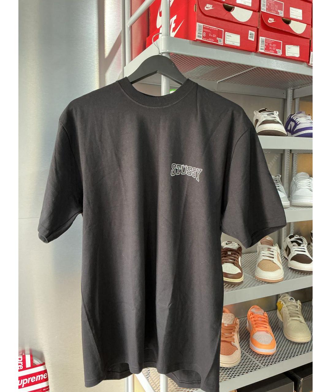 STUSSY Черная хлопковая футболка, фото 3