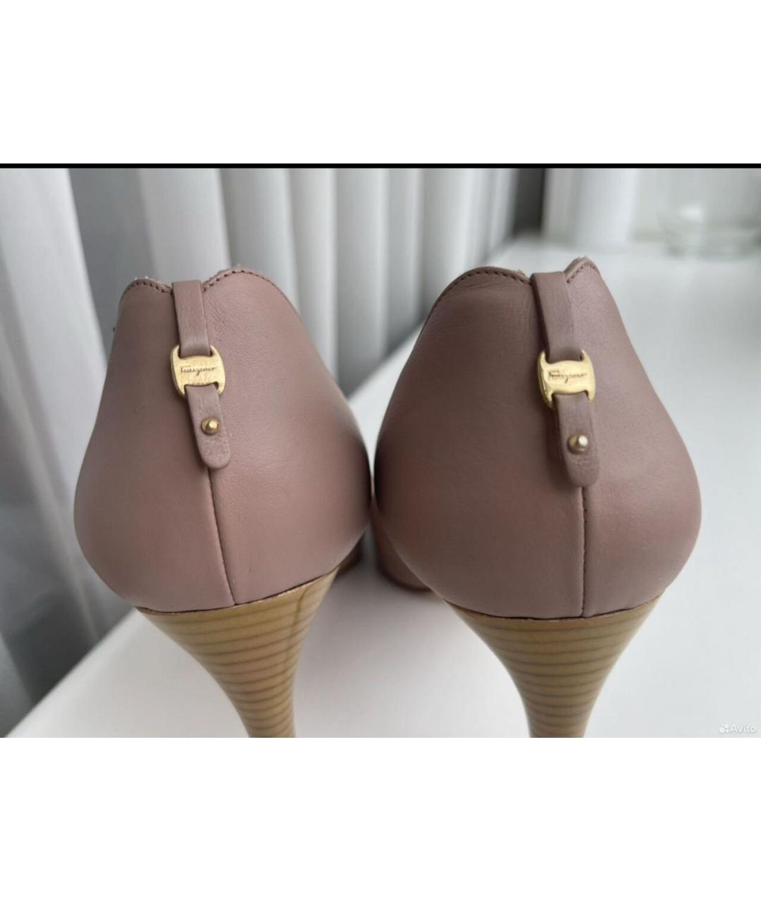 FERRAGAMO Бежевые кожаные туфли, фото 2