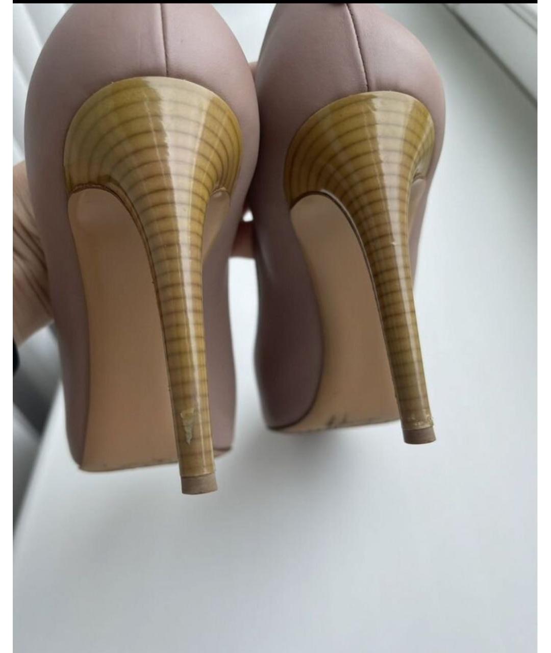 FERRAGAMO Бежевые кожаные туфли, фото 6