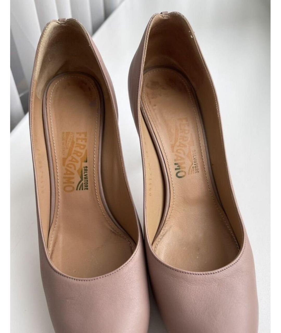 FERRAGAMO Бежевые кожаные туфли, фото 3