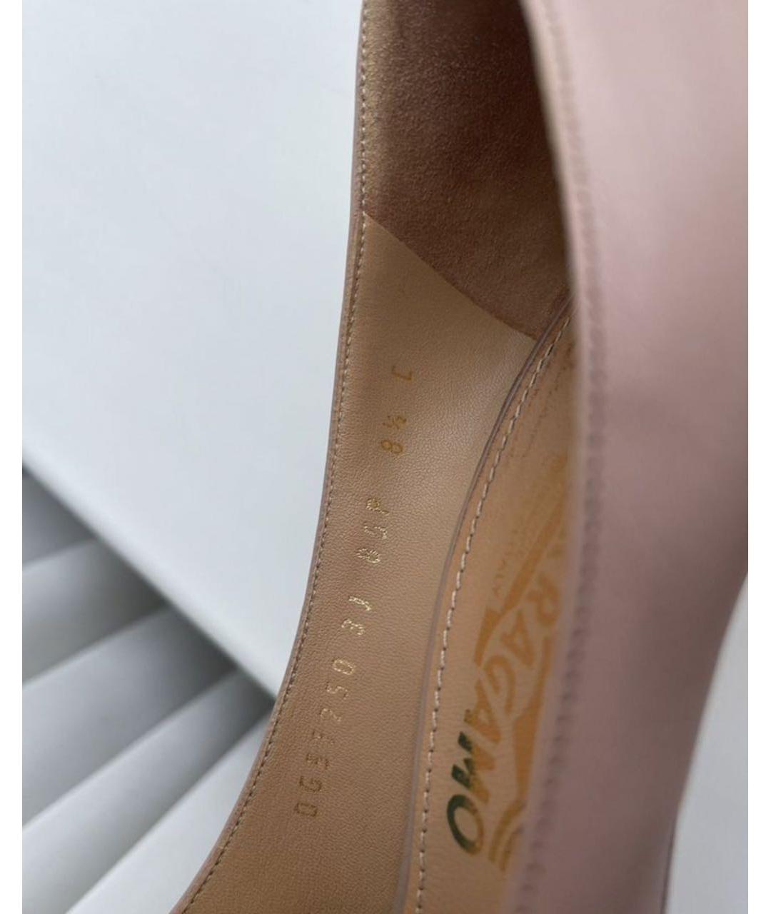 FERRAGAMO Бежевые кожаные туфли, фото 8
