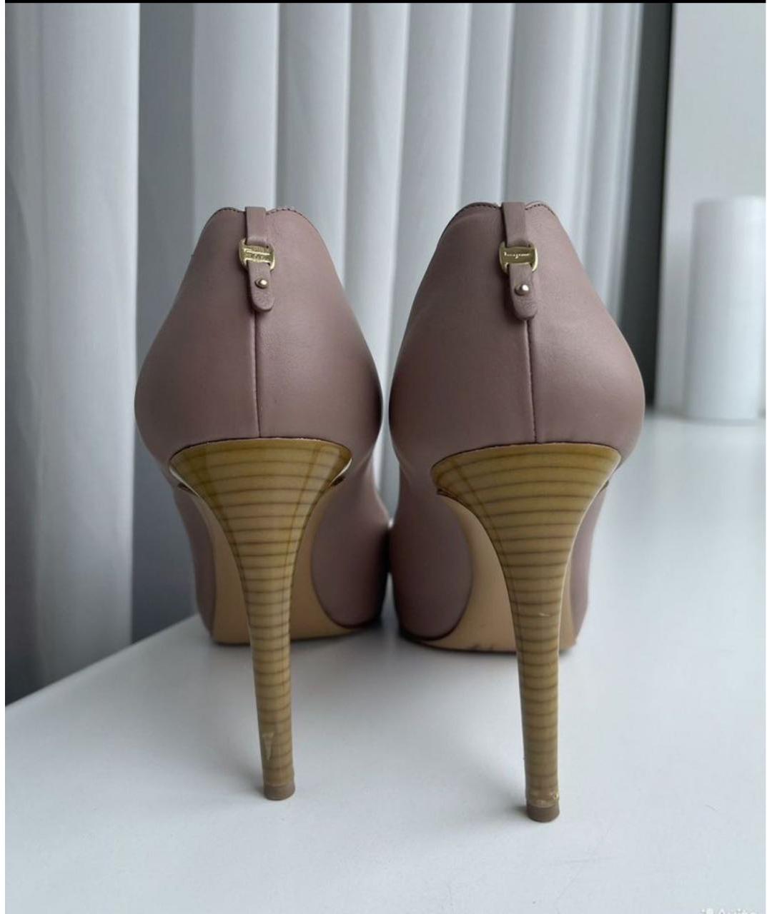 FERRAGAMO Бежевые кожаные туфли, фото 5