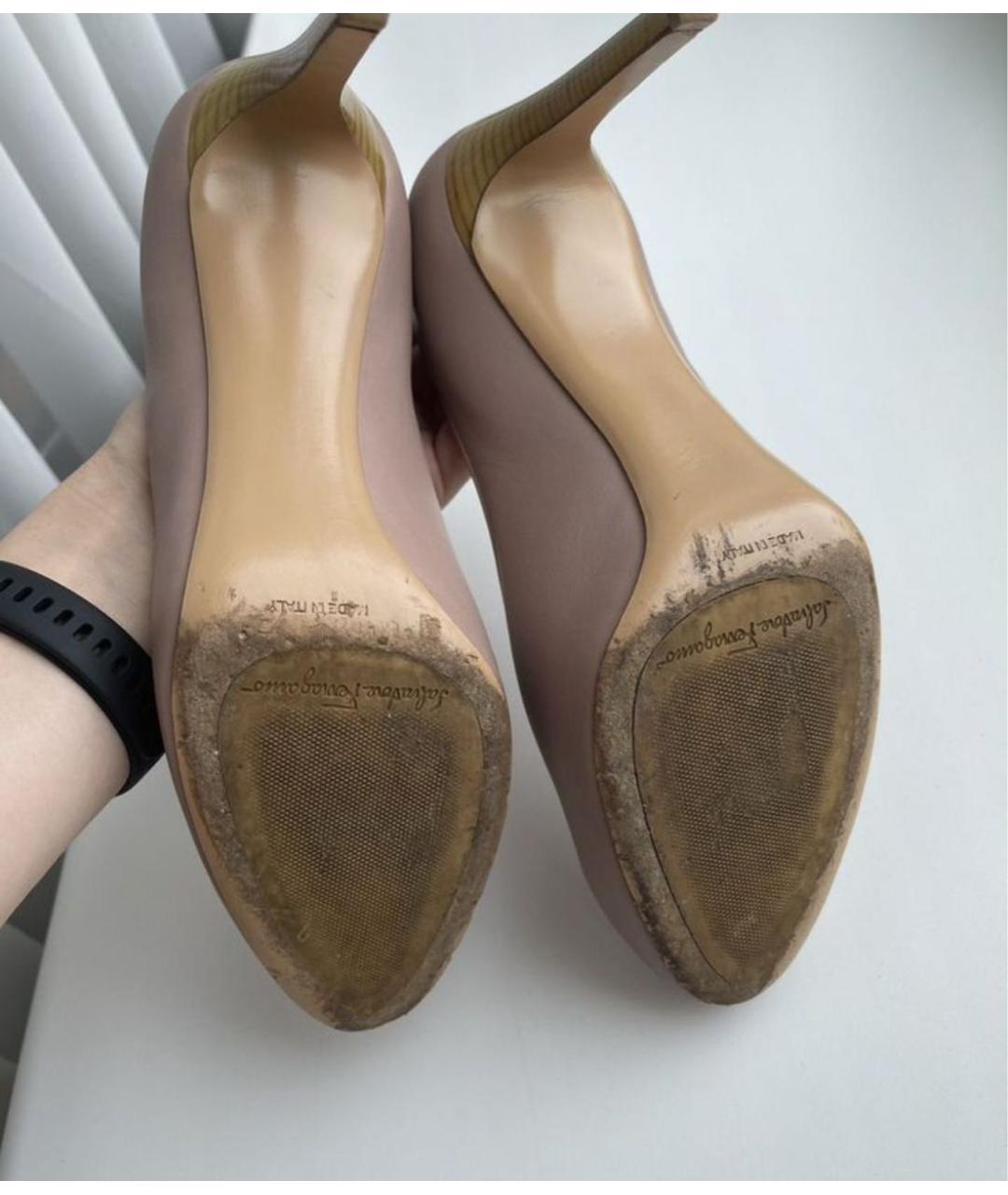 FERRAGAMO Бежевые кожаные туфли, фото 7