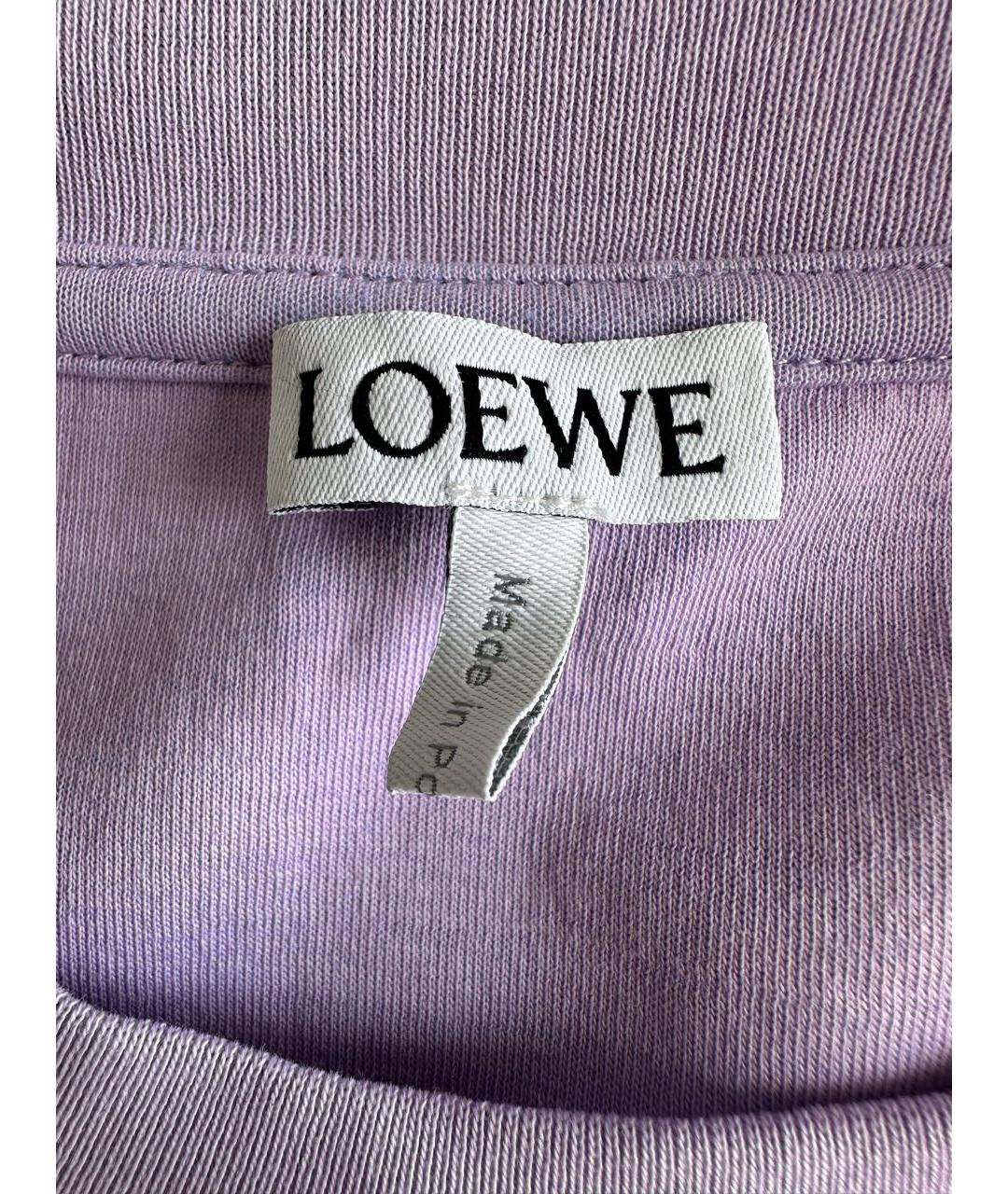LOEWE Фиолетовая хлопковая футболка, фото 3