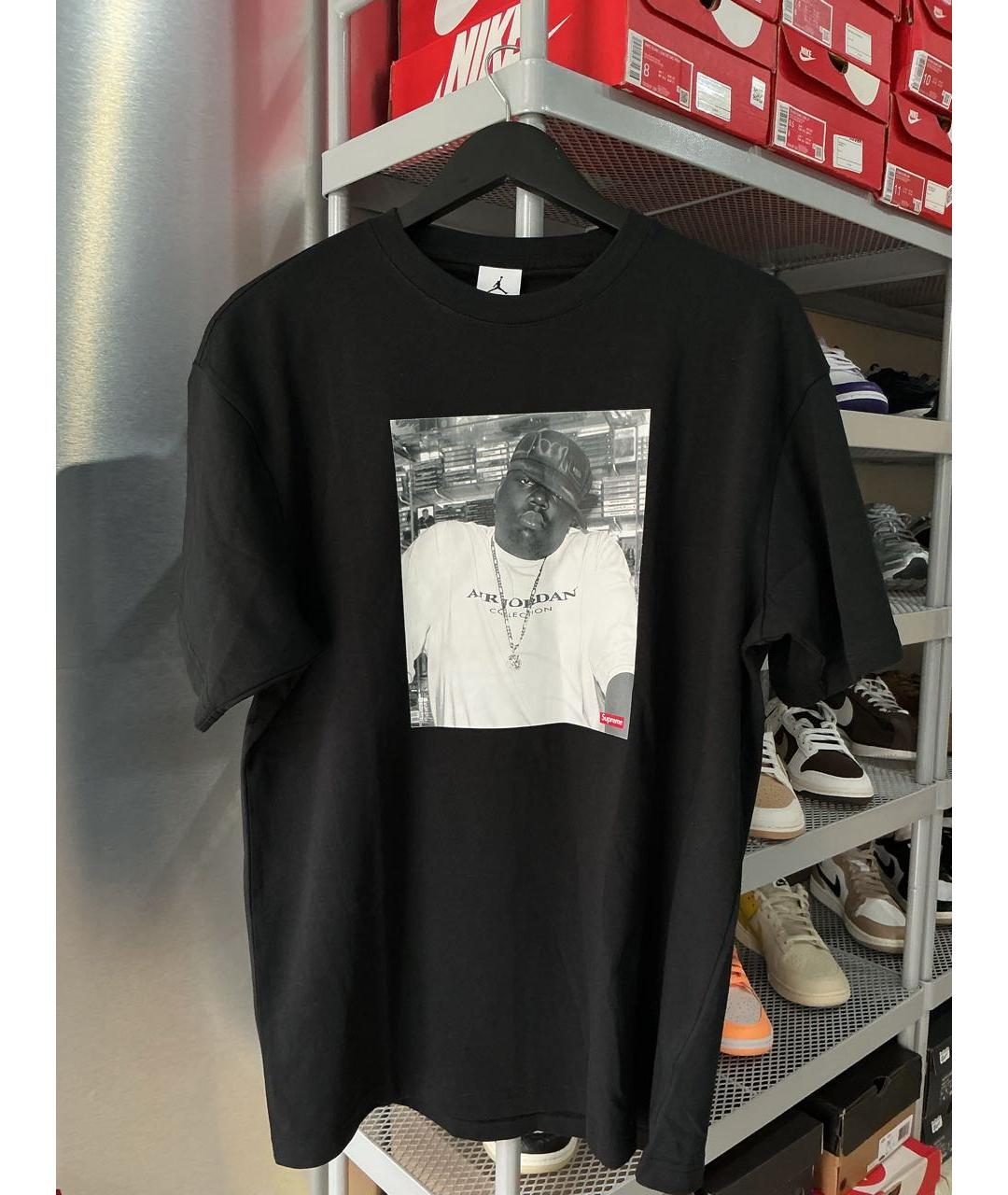 SUPREME Черная хлопковая футболка, фото 3