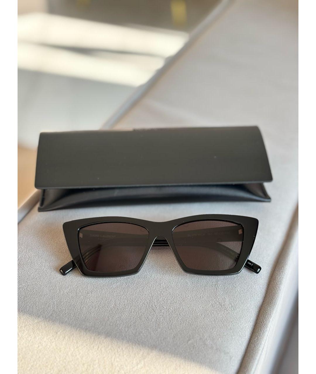 SAINT LAURENT Черные пластиковые солнцезащитные очки, фото 2