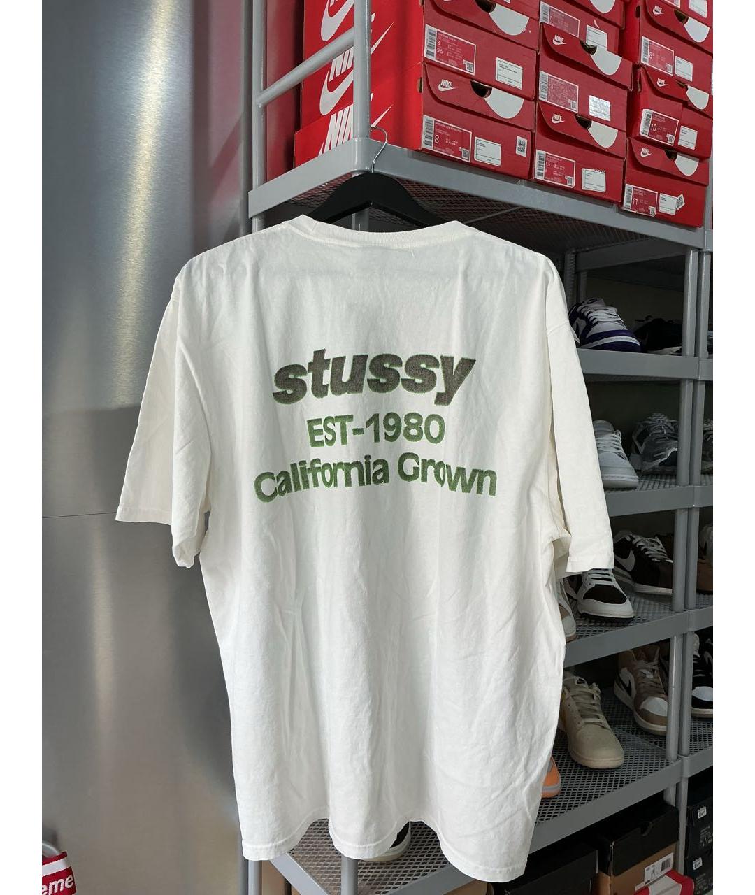 STUSSY Белая хлопковая футболка, фото 2