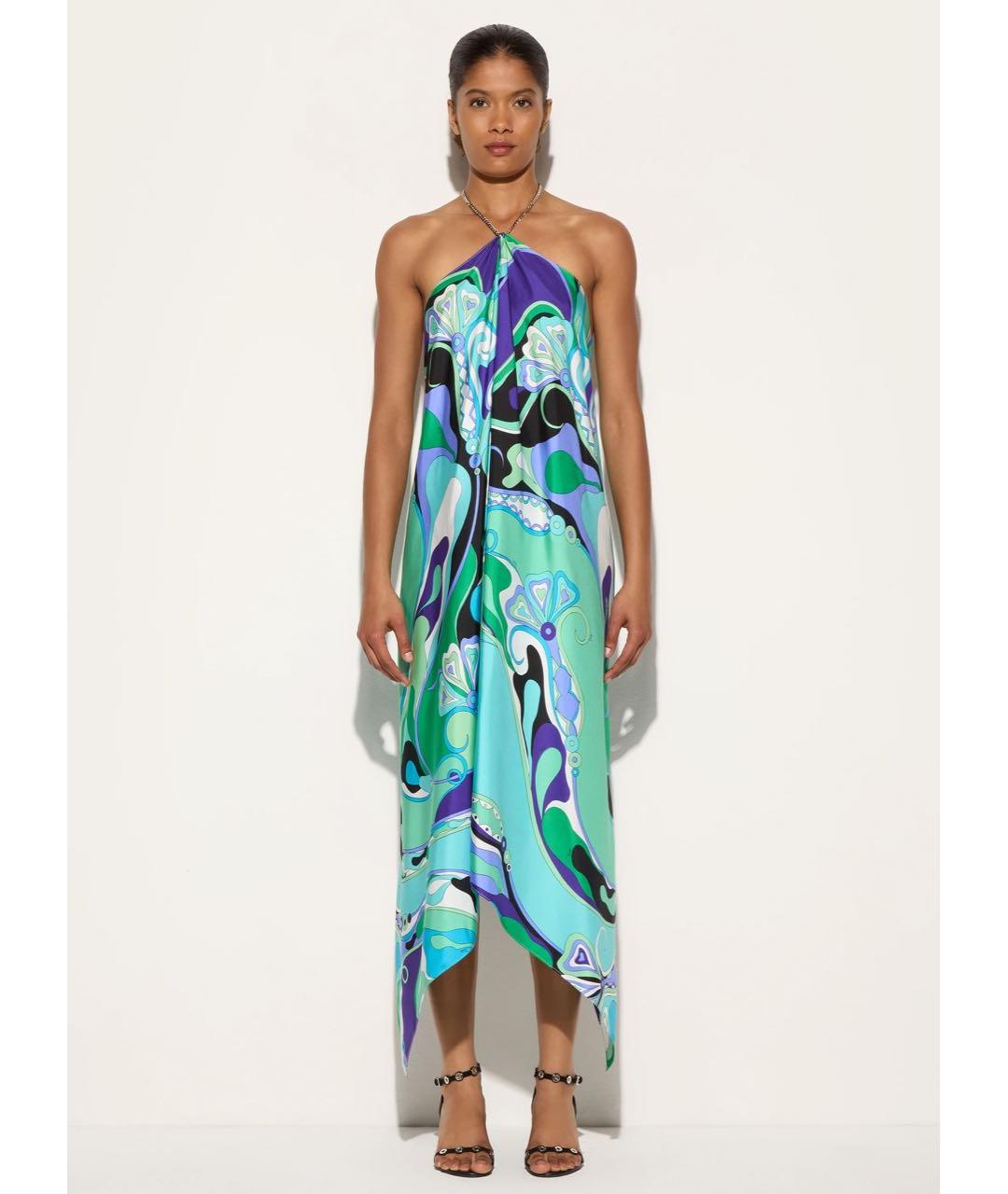 EMILIO PUCCI Мульти шелковое платье, фото 3