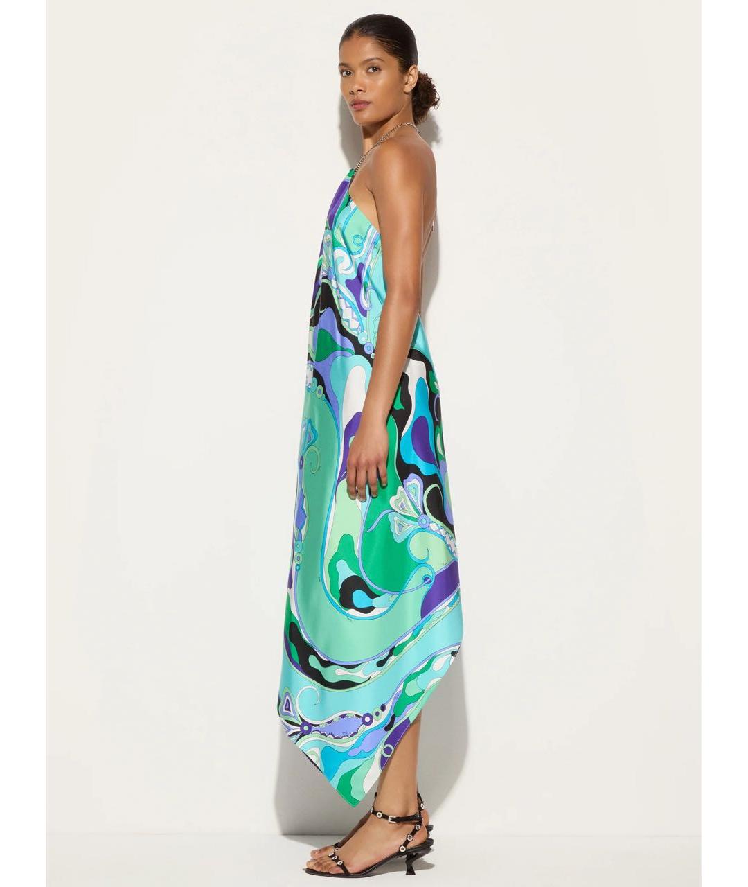 EMILIO PUCCI Мульти шелковое платье, фото 4