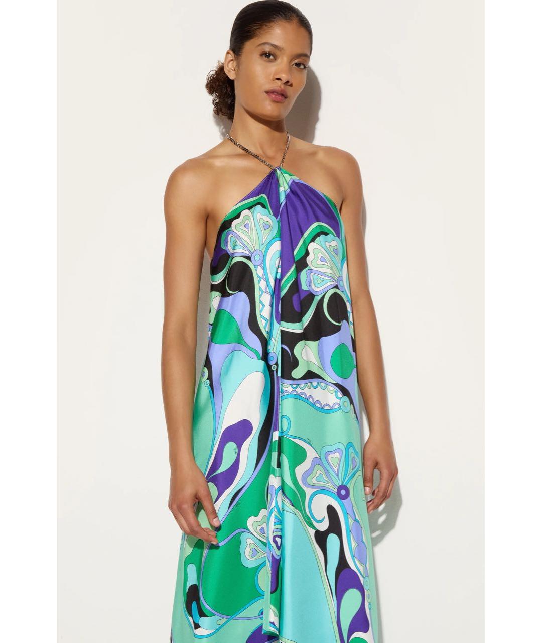 EMILIO PUCCI Мульти шелковое платье, фото 2