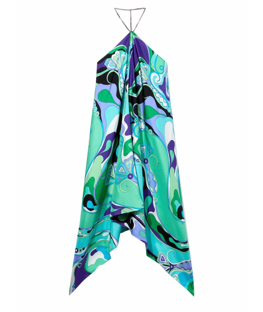 EMILIO PUCCI Мульти шелковое платье, фото 1