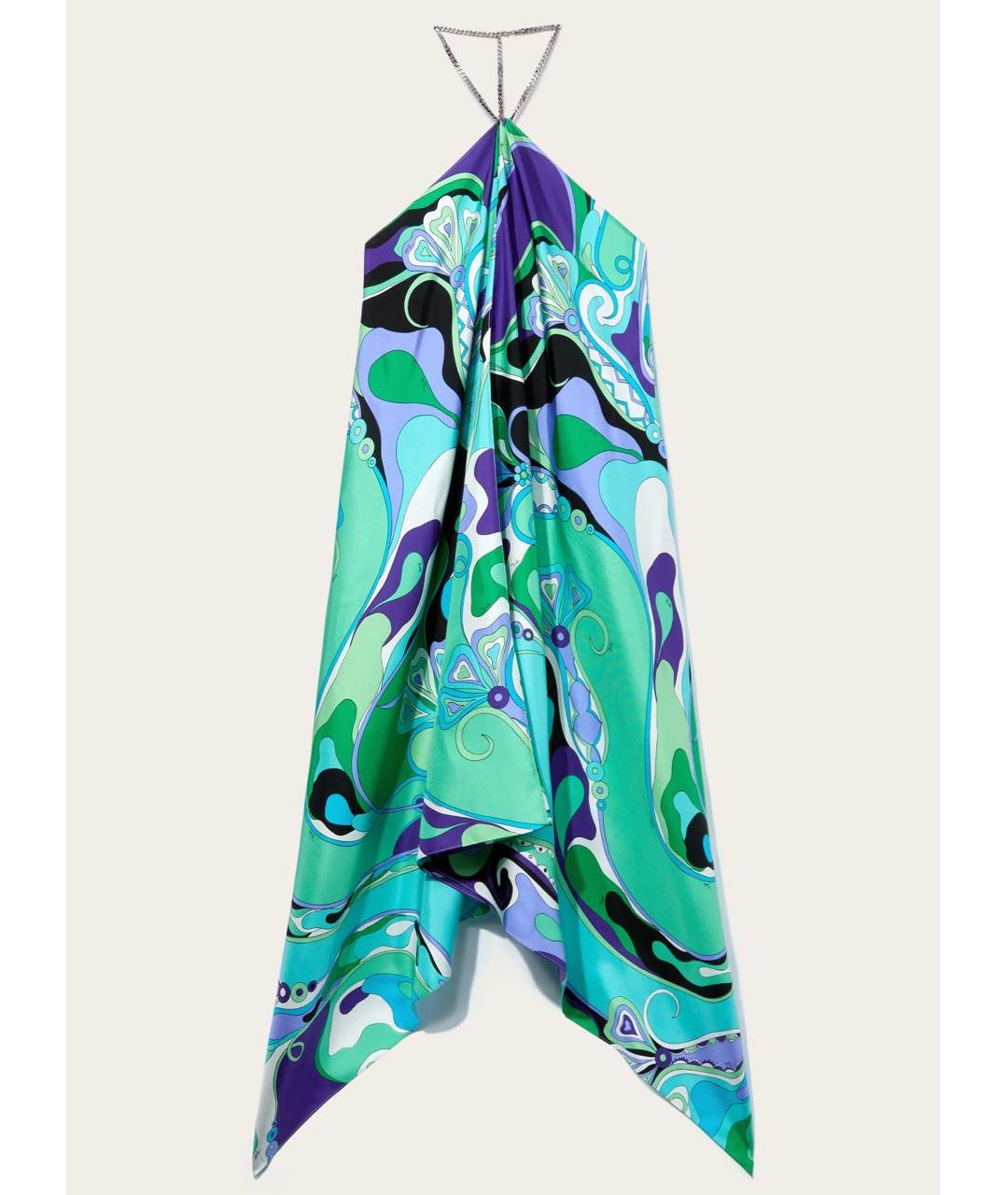 EMILIO PUCCI Мульти шелковое платье, фото 6