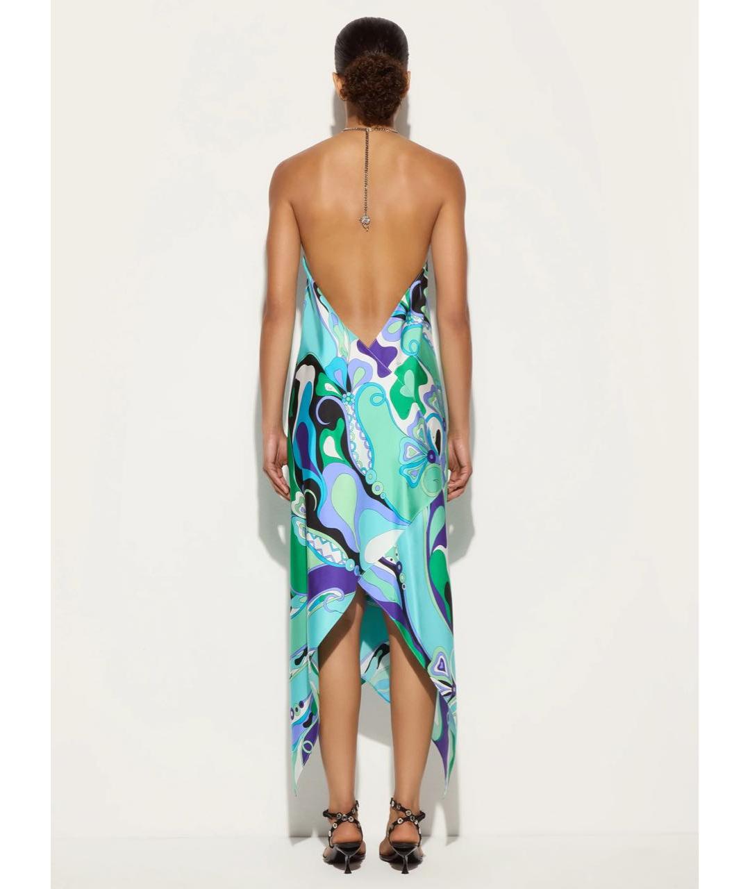 EMILIO PUCCI Мульти шелковое платье, фото 5