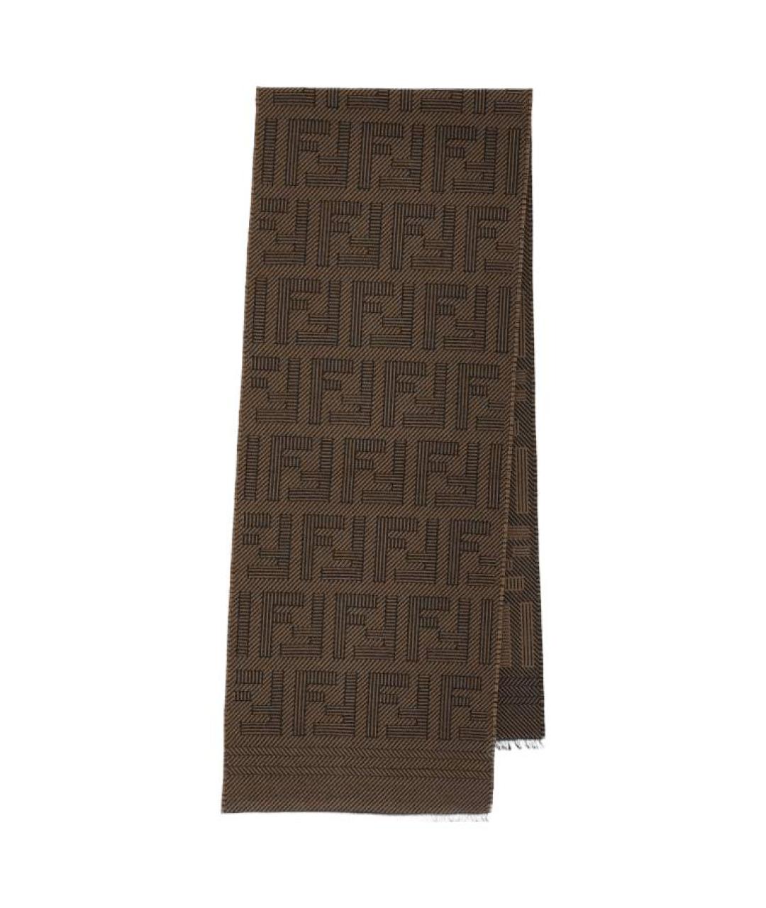 FENDI Коричневый шарф, фото 1