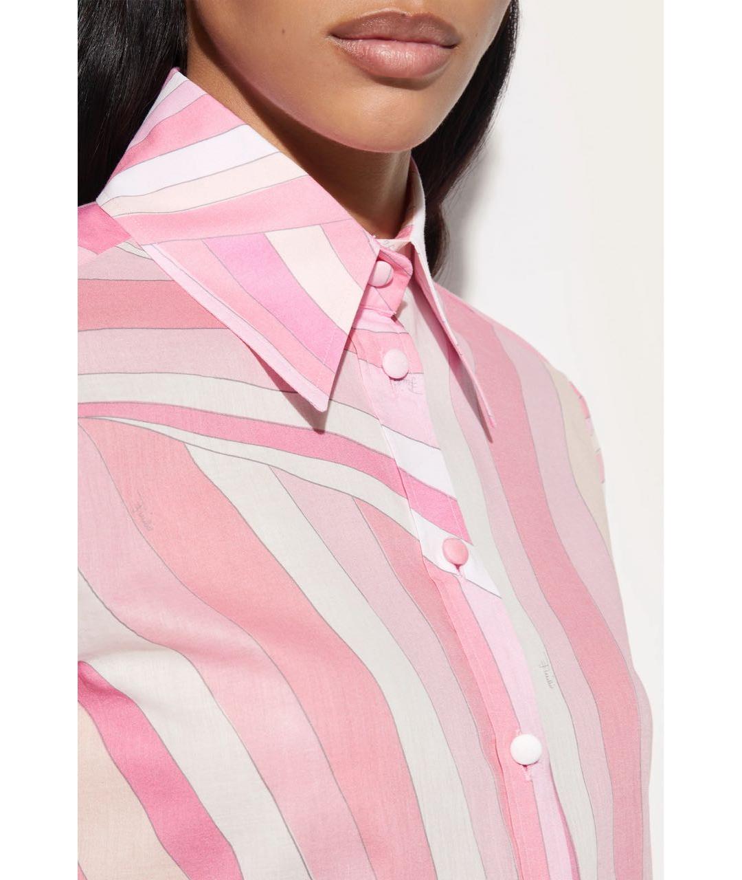 EMILIO PUCCI Розовая хлопковая рубашка, фото 5