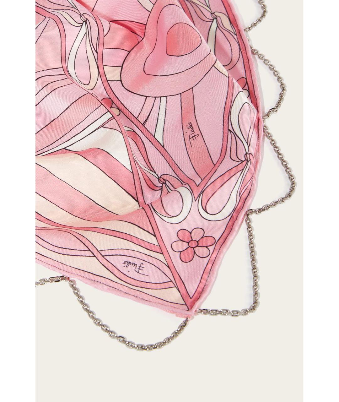 EMILIO PUCCI Розовый шелковый платок, фото 4