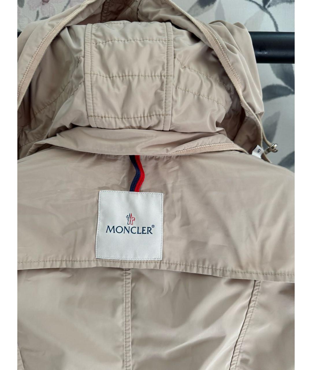 MONCLER Бежевый полиэстеровый тренч/плащ, фото 6