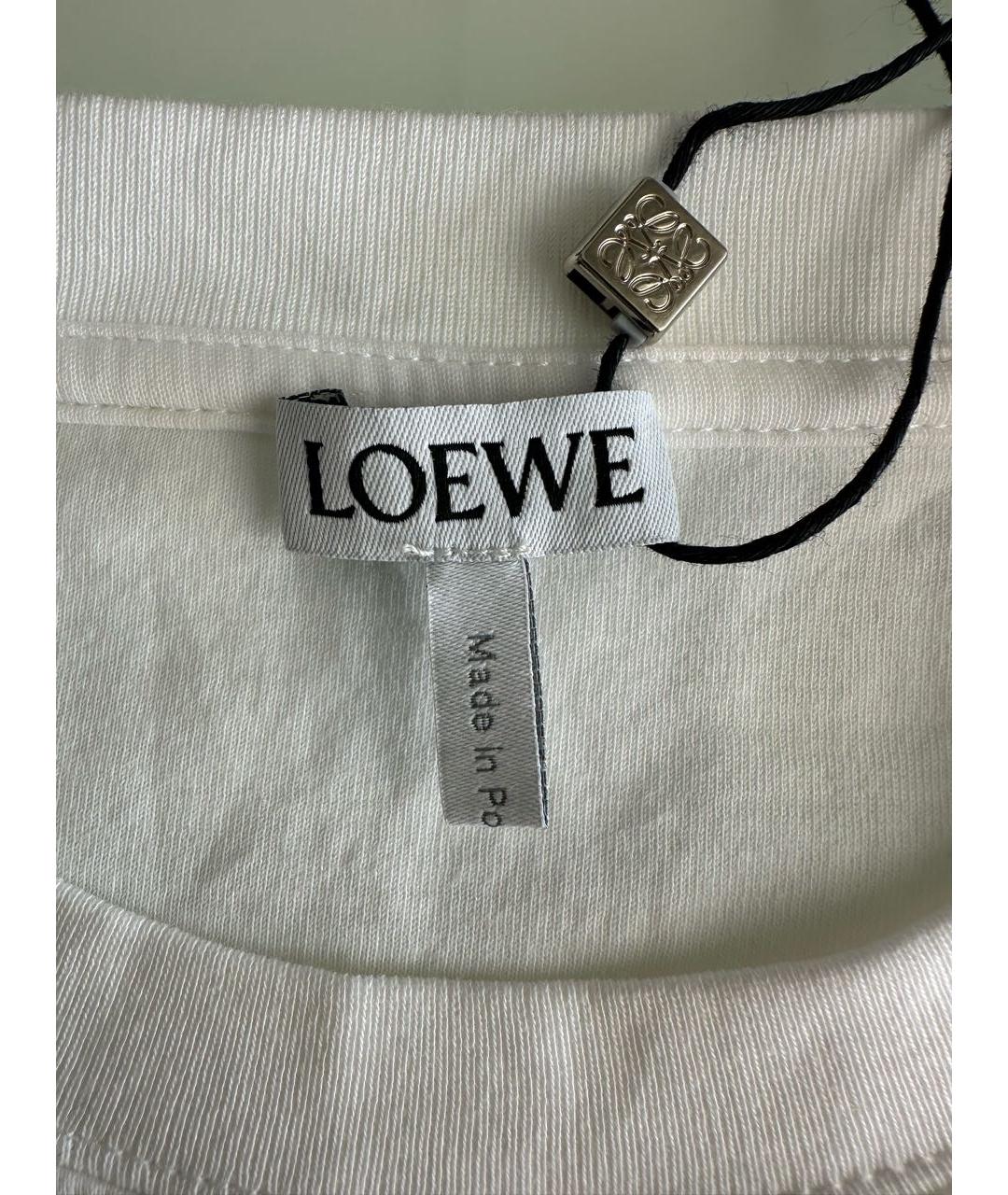 LOEWE Белая хлопковая футболка, фото 3