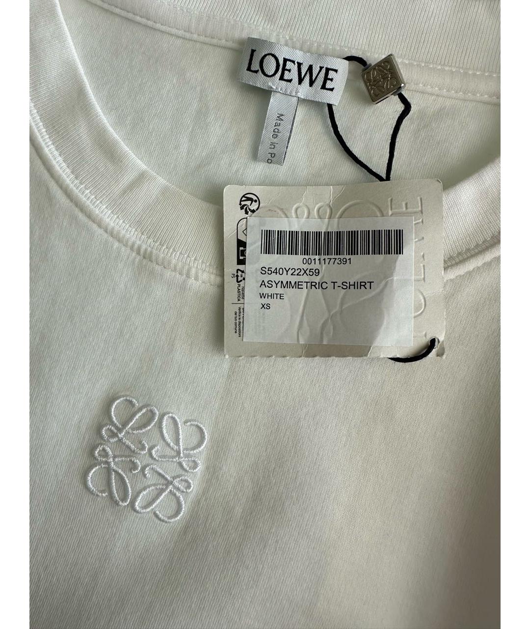 LOEWE Белая хлопковая футболка, фото 4