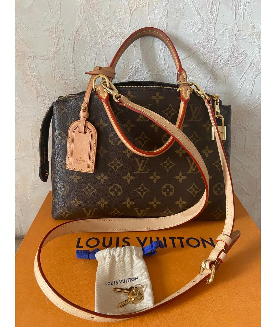 LOUIS VUITTON Коричневая кожаная сумка через плечо, фото 7