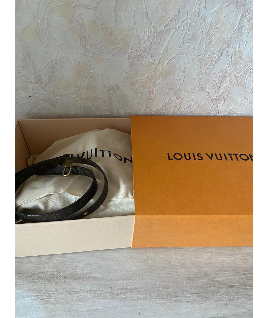 LOUIS VUITTON Коричневая кожаная сумка через плечо, фото 6