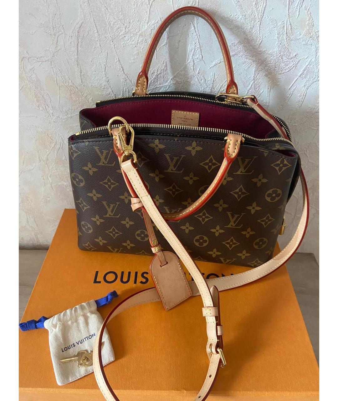 LOUIS VUITTON Коричневая кожаная сумка через плечо, фото 2