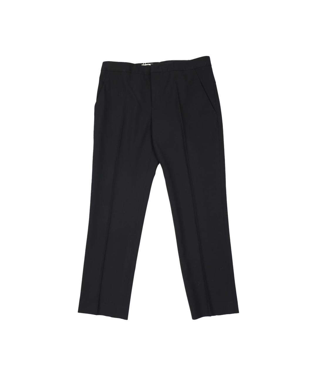 JIL SANDER Черные шерстяные прямые брюки, фото 1