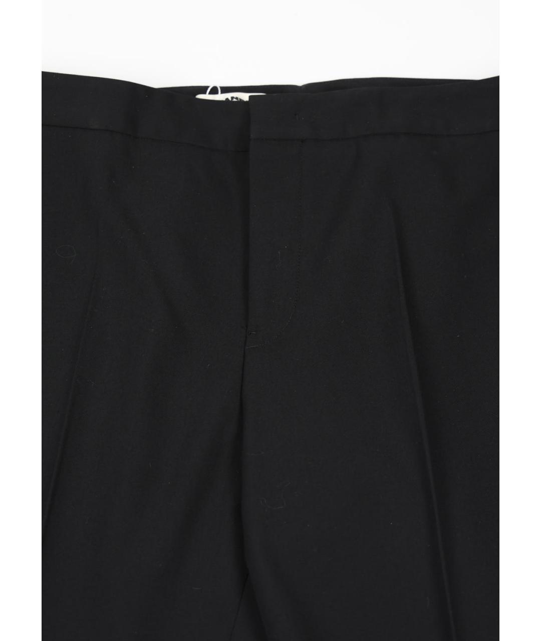 JIL SANDER Черные шерстяные прямые брюки, фото 5