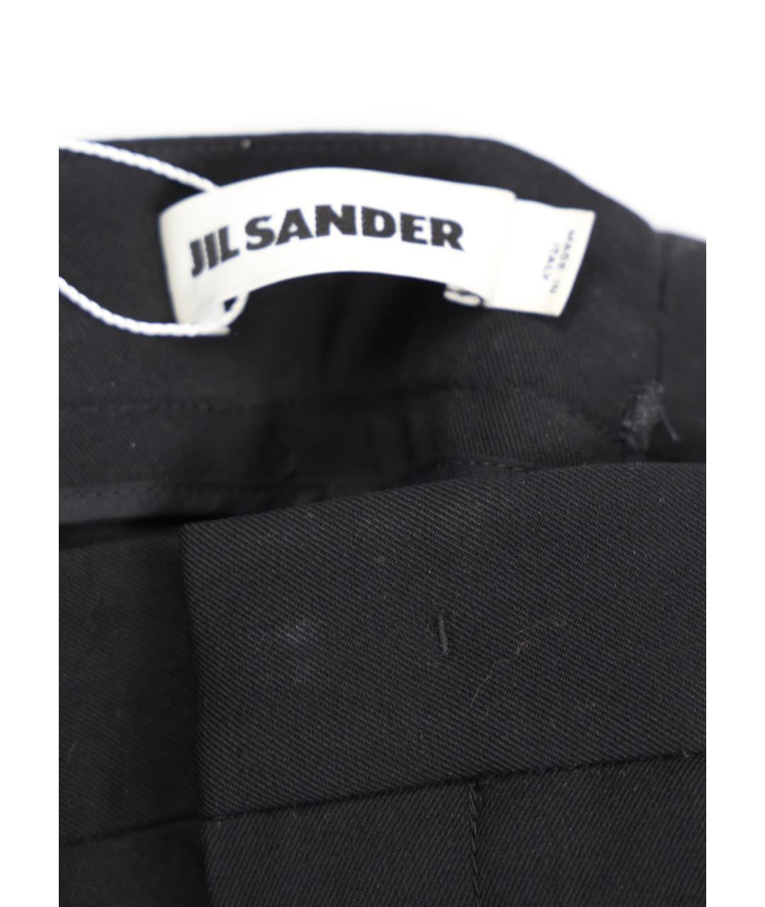 JIL SANDER Черные шерстяные прямые брюки, фото 4
